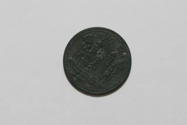 Germany War Money Token 10 Pfennig 1918 Hof Zinc B34 #Z742