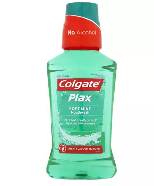 Colgate Plax Soft Mint Mouthwash Alcohol Free Bad Breath Control 250ml