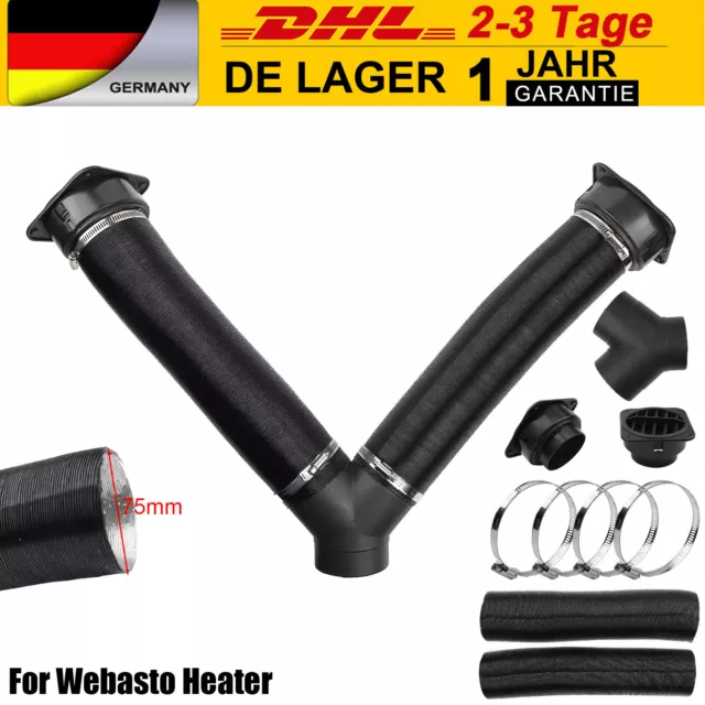 75mm Auto Standheizung Rohr Kanal Warm Luft Auslass Entlüftung Schlauch Clip Kit