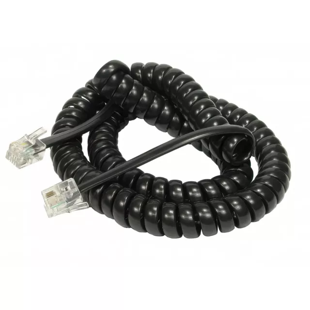 Telephone Handset Cable RJ10 to RJ10 (4P4C) Curly Coiled Lead Cord Wire