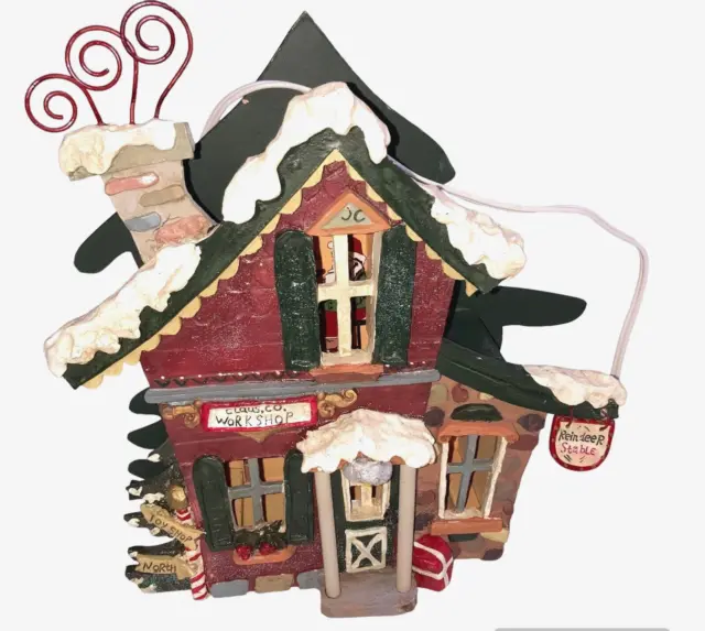 Kurt Adler Snowtown Village Workshop Lighted House Works *No Santa