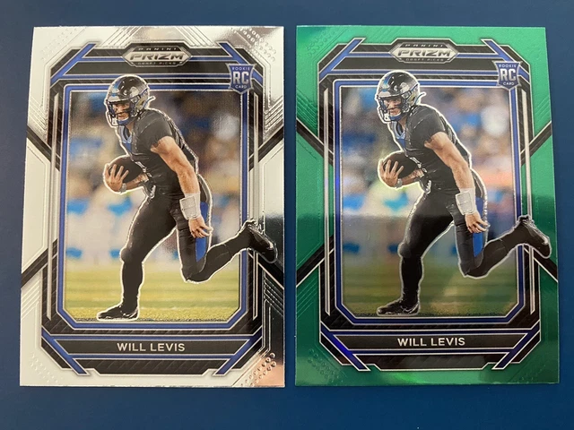 2023 Panini Prizm Draft Picks Will Levis Green Prizm & Base RC Tennessee Titans