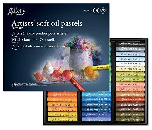 Mungyo Gallery Artists' Soft Oil Pastels Cardboard Box Set of 48 Assorted Colors