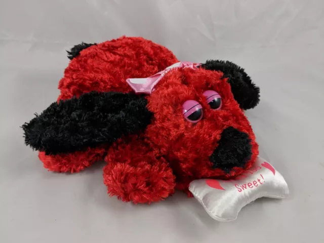 Dan Dee Plush Dog Bulldog Biker I Wuff You Valentine Red 