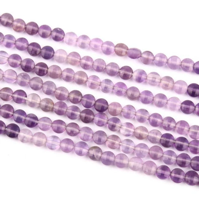 AAA Violet Améthyste Gemme 3mm-4mm Pièce Forme Checker Coupe Facettes Perles