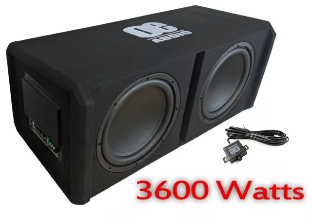 30.5cm Double Actif Amplifié Caisson de Basses Sub Voiture Amplificateur 3600W