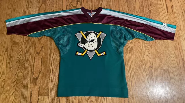 VINTAGE 90S STARTER Anaheim Mighty Ducks Mens Jersey Size XL NHL Sewn  Stitched $109.50 - PicClick