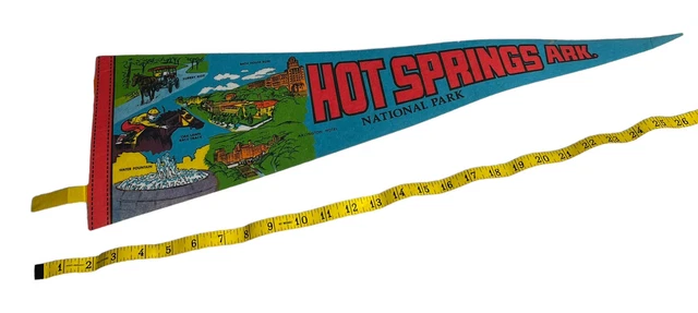 Vintage 70's Hot Springs Pennant  30”