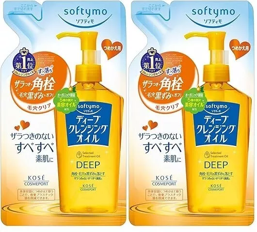 2x Kose Softymo Deep Cleansing Oil Refill pack Japan 200ml ディープクレンジングオイル 詰め替え用