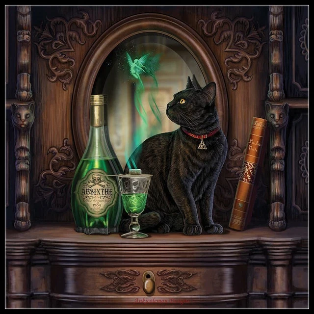 Absinthe - DIY Chart Counted Cross Stitch Patterns Needlework 14 ct Aida DMC