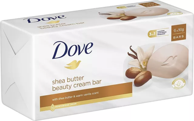 Dove Beauty Cream Bar Shea Butter Soap (6 X 90G Bars) 3