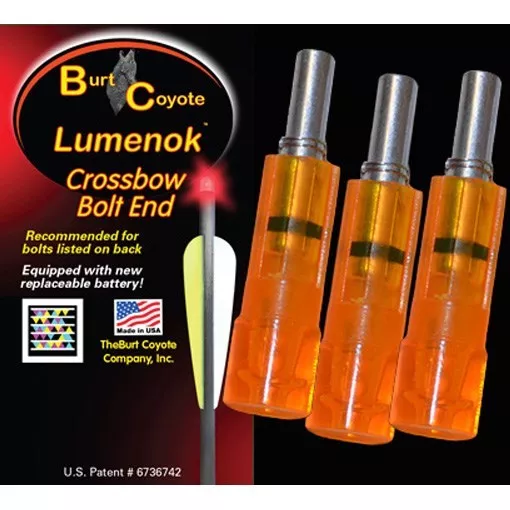 Burt Coyote Lumenok Crossbow Easton Beman Bolt Red Flat End 3pk #00034 ECF3 .297