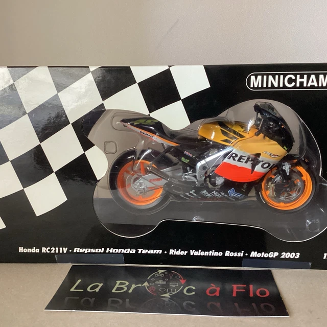 Miniature Minichamps Honda RC211V Rossi 1/12 Test été 2001