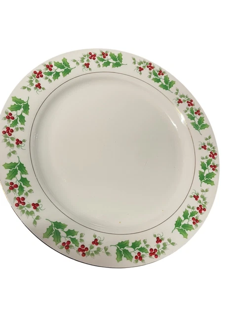 Christmas Charm Gibson Festive Holly Dinnerware GIBSON