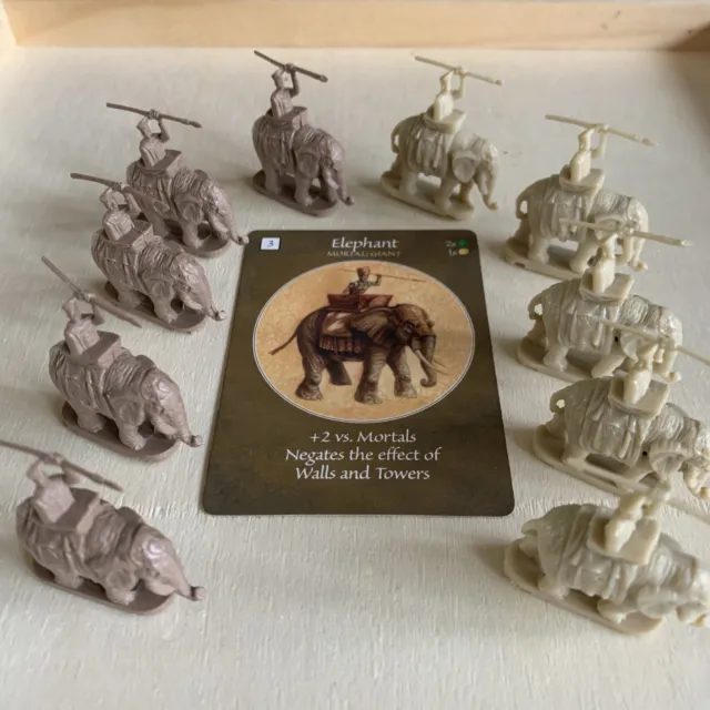 ELEPHANT 10 Tokens and Battle Card for AGE OF MYTHOLOGY Game EGYPTIAN Parts