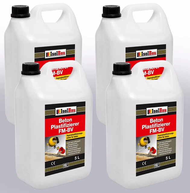 Isolbau 20 L additivo per calcestruzzo - liquefattore per calcestruzzo - plastificatore - FM-BV HQ+