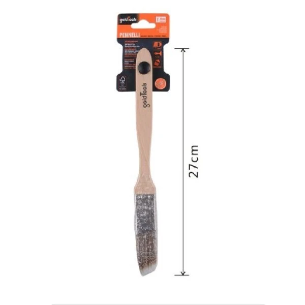 Pennello Piatto 27cm Obliquo Con Manico In Legno Setole Lunghe Da Pittura 90210