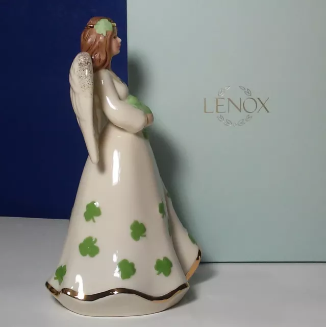 Lenox Irish Angel Figurine with Shamrock Bouquet 24K Gold Accents 3