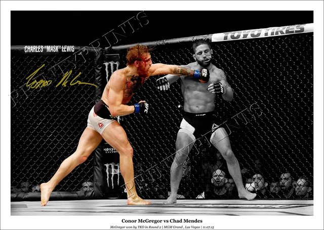 Conor Mcgregor Signed Print Poster Photo Ufc 189 Mendes Montage Knockout