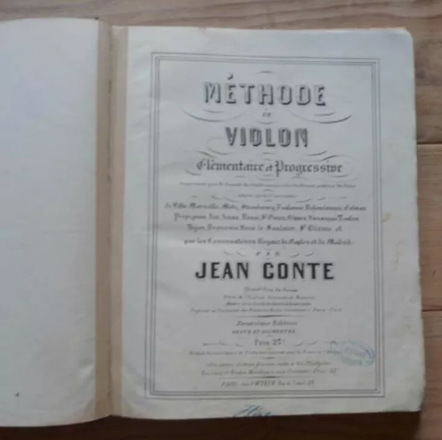 J. Conte - Methode  De Violon Elementaire Et Progressive 1919 - 1920
