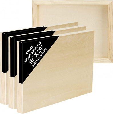 Belle vous inacabado madera lienzo Boards (4 Pack) - 40 X 50cm/...
