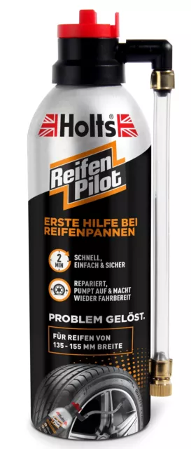 Holts Reifen Pilot Pannenspray 300 ml für kleine Pkw Reifen 135-155 mm