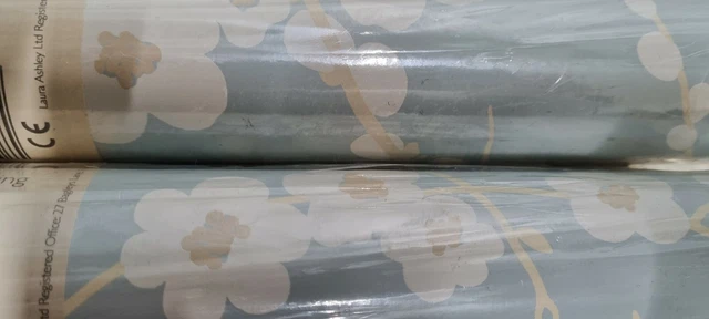 Laura Ashley Lori Duck Egg Wallpaper x 2 Rolls mix Batch Blue Floral