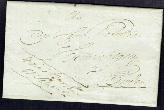 Borkum 1812 Brief nach Emden, innen franz. Briefstempel, siehe Foto