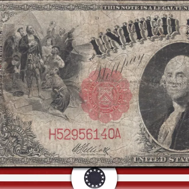 1917 $1 Legal Tender Us One Dollar Note *Sawhorse* Free Shipping!