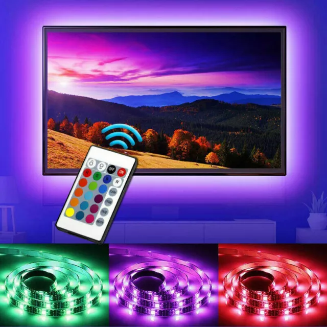 STRISCIA LED ADESIVA LUCE RGB RETROILLUMINAZIONE TV USB 2 MT FLESSIBILE  TE-B0309