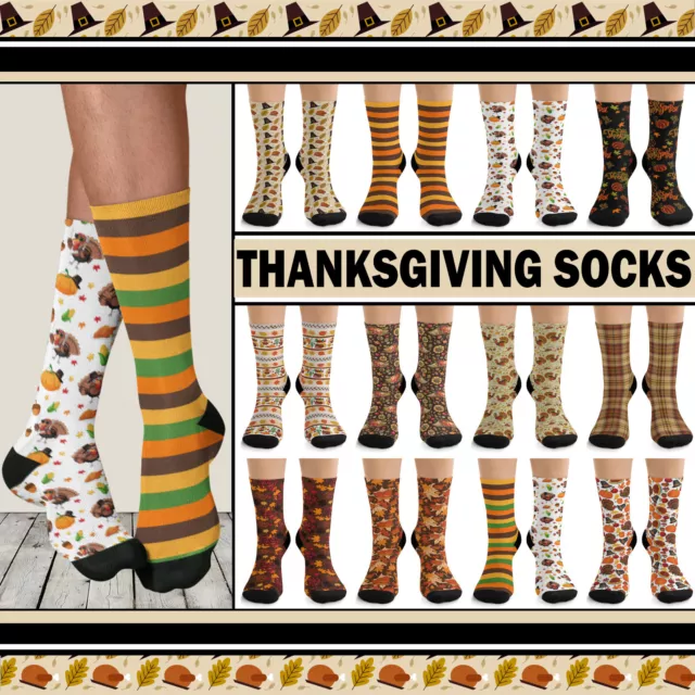 Thanksgiving Unisex Crew Socks #1 - Premium Quality Turkey Dinner Footwear Gift