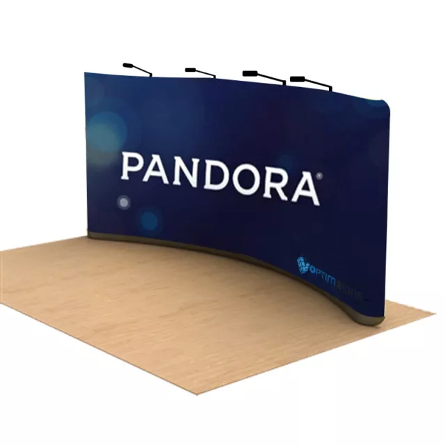 20ft Curved Portable Back Wall Display (Tension Fabric Backdrop) Custom Graphic