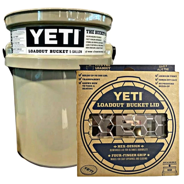 YETI 5 GALLON TAN Loadout Impact Resistant Fishing Utility Bucket W