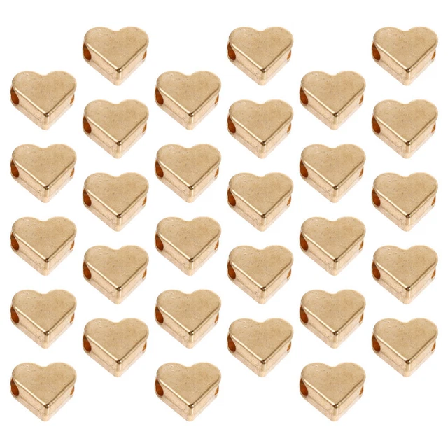 50 Pcs Heart Spacers Loose Beads Heart-shaped Beads Amulet Necklace Beaded