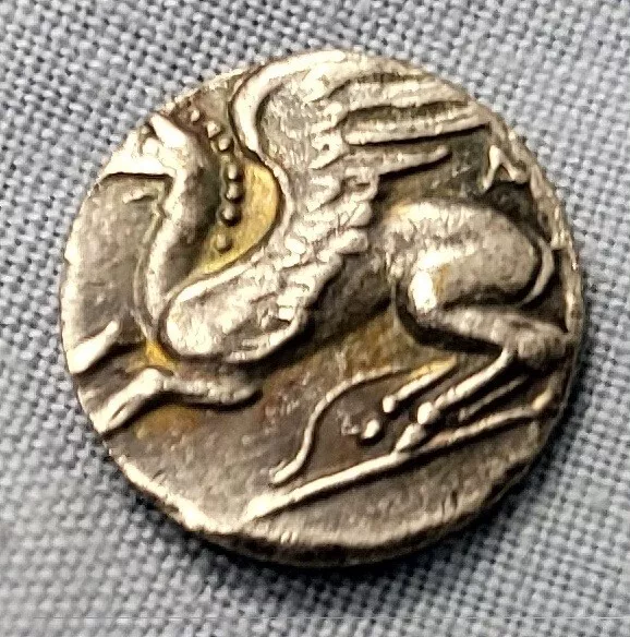 UNKNOWN Griffin Silver Coin Antique Greek Old Roman Lion Eagle Cup Goblet Symbol