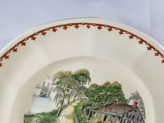 Vintage Adams Pottery American Ways and Days Home on the Mississippi 9" 3