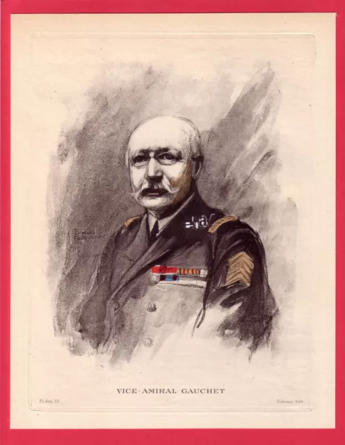 le Vice-Admiral Gauchet engraving 20s Fouqueray /B2GMA6
