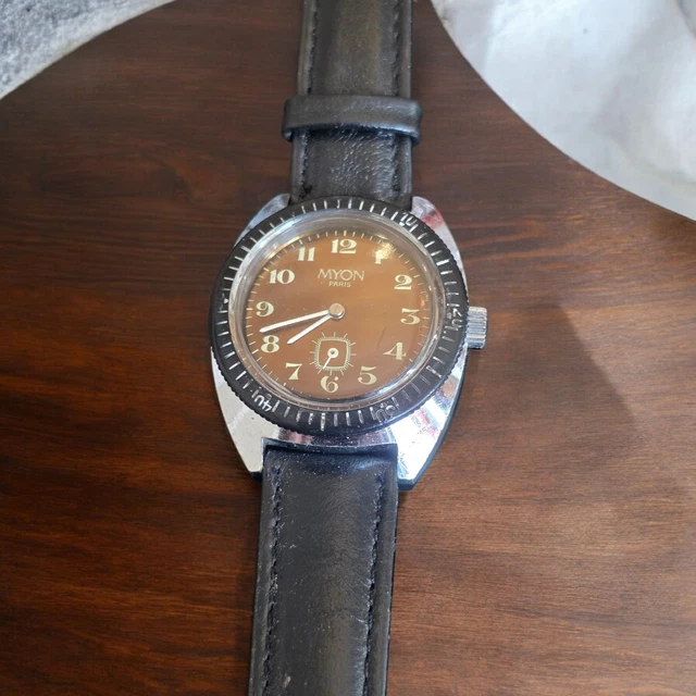 Montre De Poche Ancienne En Métal - Marque "Myon Paris", Occasion, Style Vintage