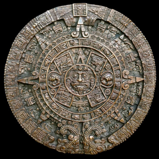 AZTEC MAYAN MAYA Calendar relief sculpture carving 13