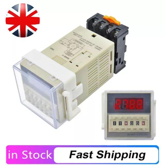 DH48S-S Digital AC 220V Precision Programmable Time Delay Relay With Socket Base