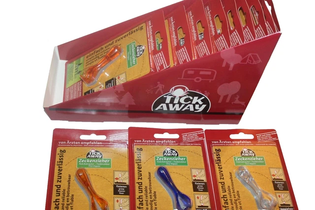 12 x CACCIAZECCHE-PINZA PER ZECCHE-TICK AWAY-IN DISPLAY DI VENDITA-NUOVO