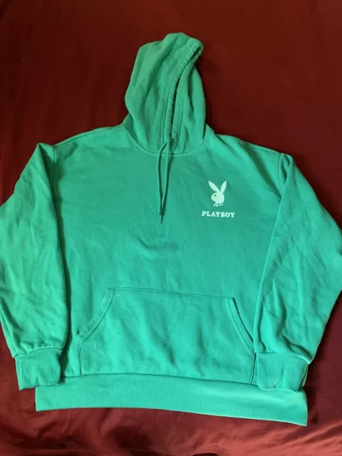 Playboy Pacsun Hoodie Women S/P Green Pullover Hooded Sweatshirt