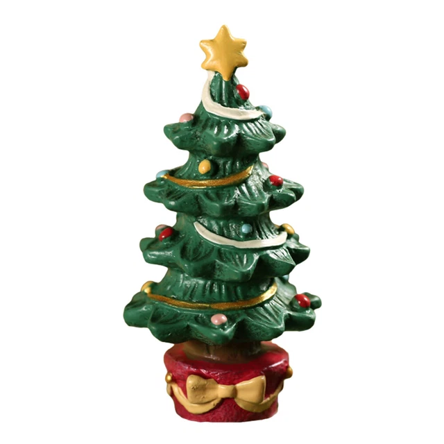 Resin Christmas Tree Gift Box Aquarium Ornament Cartoon Deco Fish Tank Landscape
