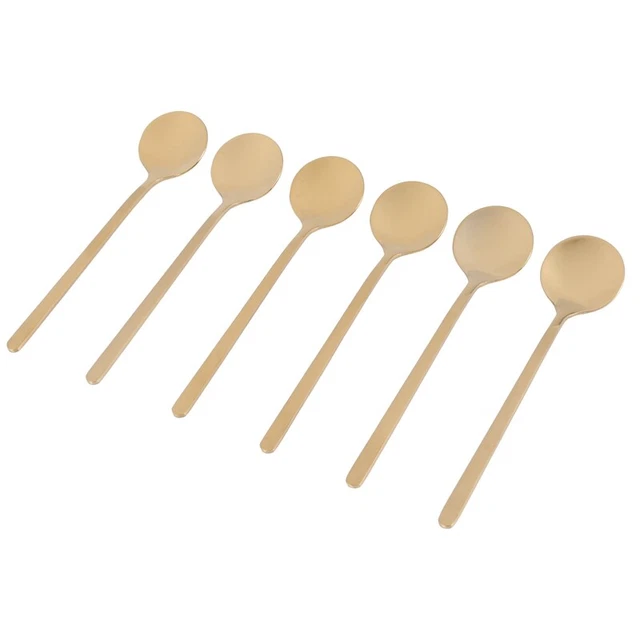 Löffel de té espresso inoxidable 6 piezas para café azúcar postre pastel helado R5F6