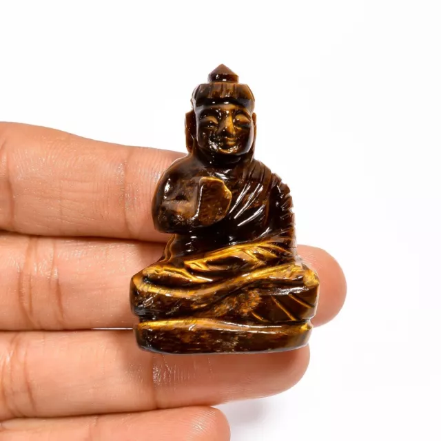 Piedra preciosa suelta tallada en forma de Señor Buda de ojo de tigre...