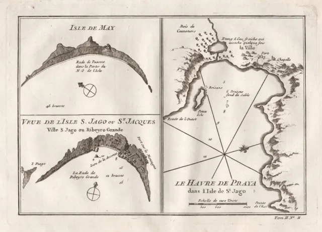 Cape Verde Cabo Verde Islands Flags Islands Map Card Bellin 1750