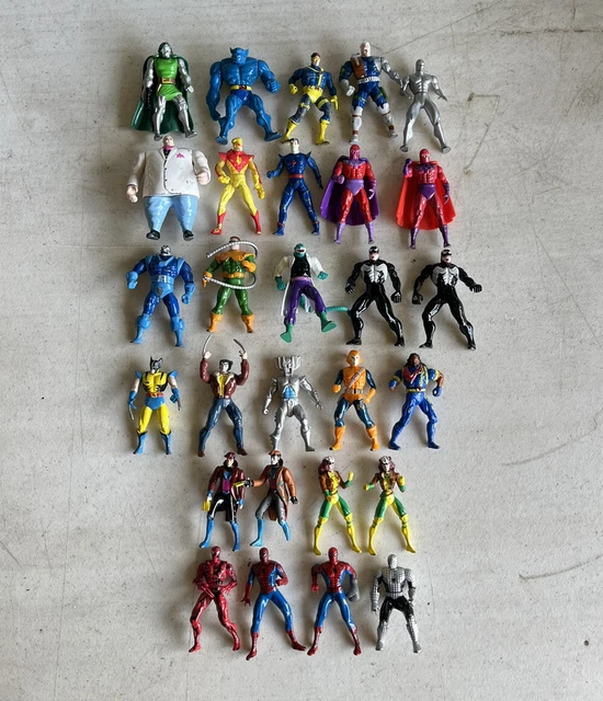 28 VINTAGE HEAVY METAL MARVEL HEROES 2 1/2" DIECAST FIGURE TOYBIZ X-MEN 90s