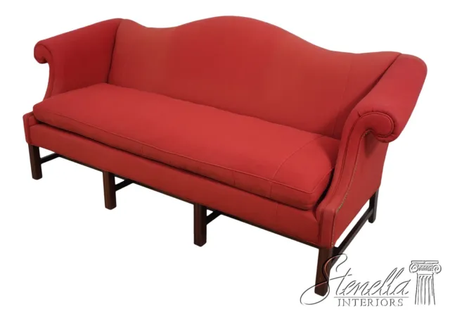 62682EC: HICKORY CHAIR CO Chippendale Style Camelback Stretcher Base Sofa