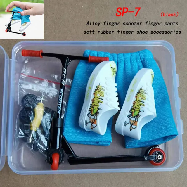 Mini Finger Scooter Set Mini Finger Skateboard con Pantaloni e Scarpe Giocattolo Regalo