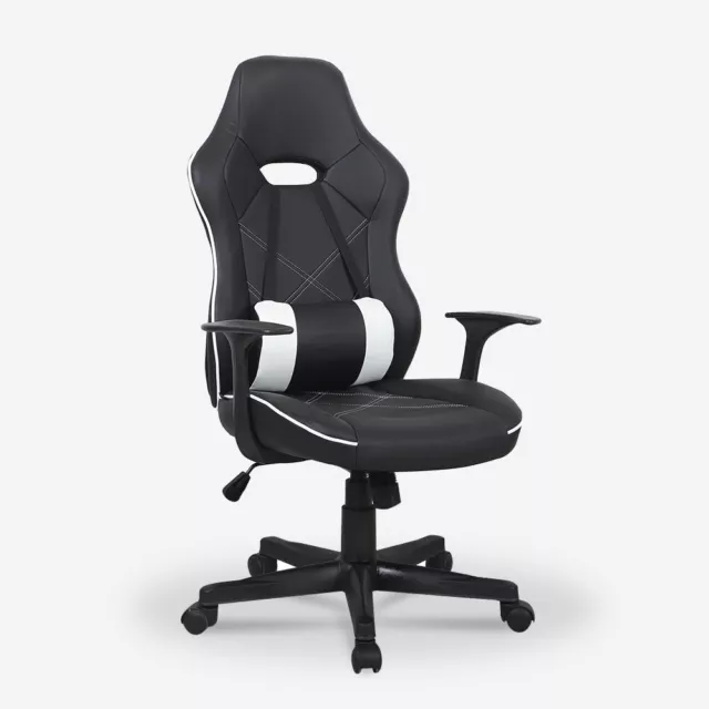 Chaise fauteuil de bureau gaming ergonomique racing avec coussin lombaire Estori